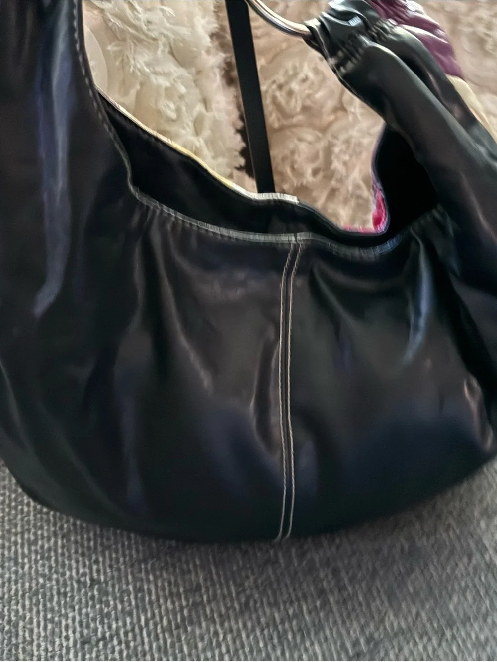 Y2K Multi-Color Patchwork Leather Hobo Bag